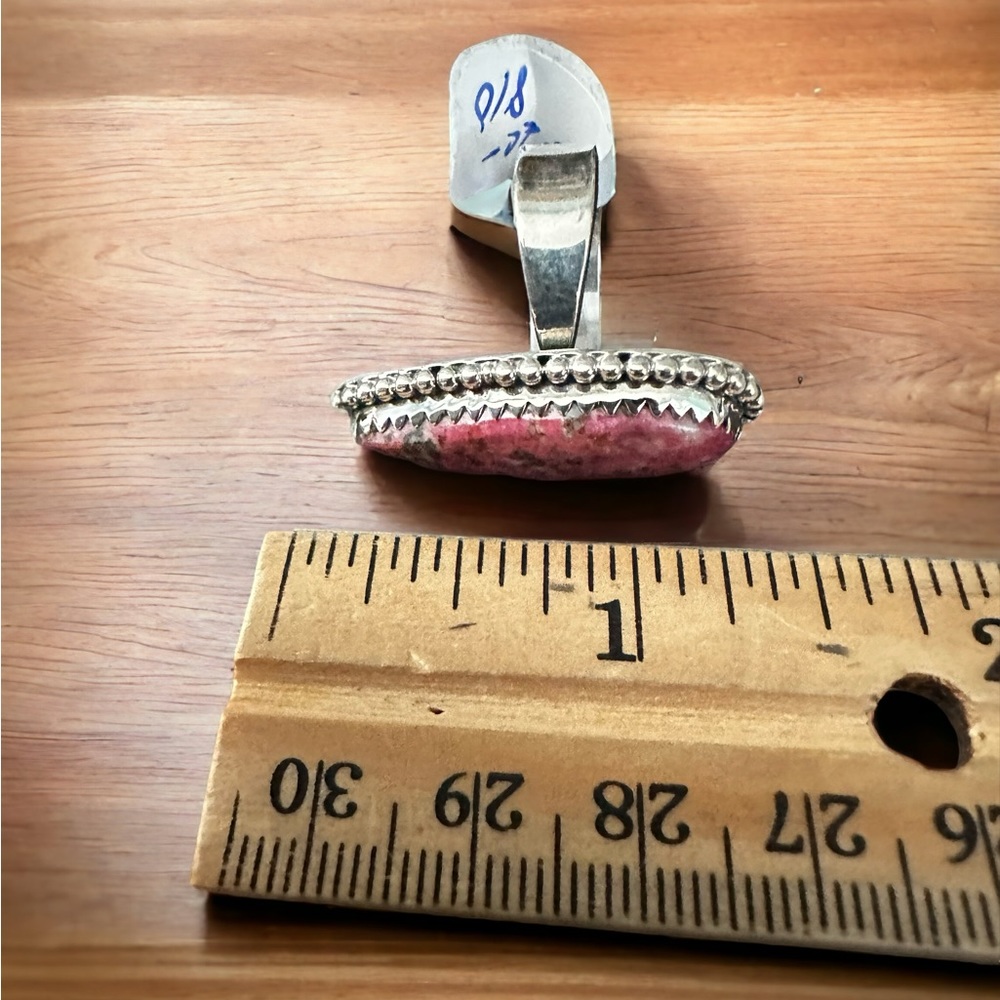 Rhodonite Solid Sterling Silver Ring - Picture 4 of 9